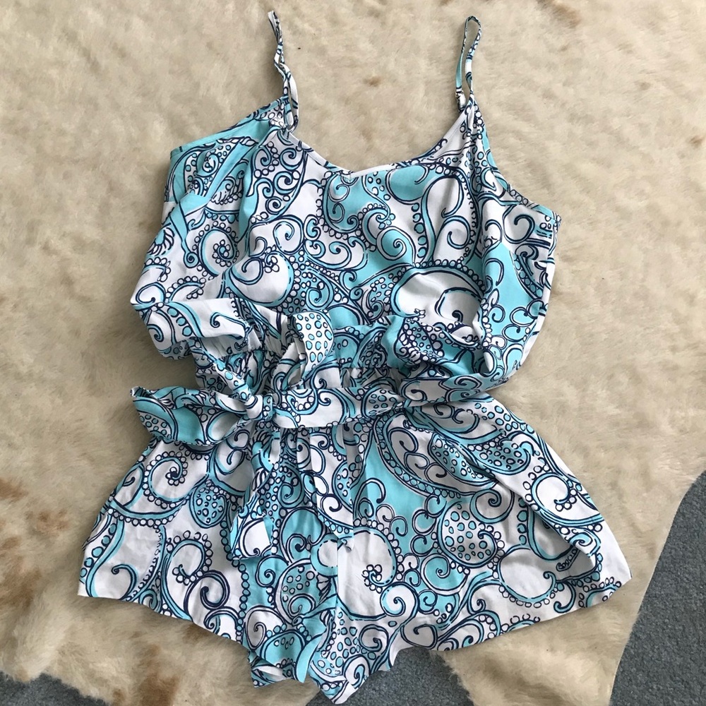 LillyPulitzer Deanna romper “shape up or ship out”